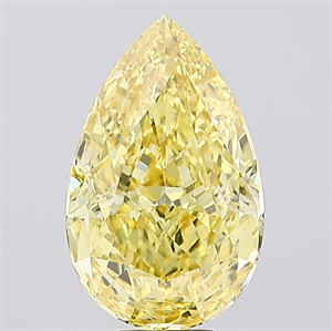 Picture of Lab Created Diamond 9.51 Carats, Pear with  Cut, Fancy Vivid Yellow Color, VS1 Clarity and Certified by IGI