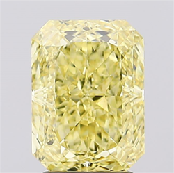 Picture of Lab Created Diamond 3.13 Carats, Radiant with  Cut, Fancy Intense Yellow Color, VS1 Clarity and Certified by IGI