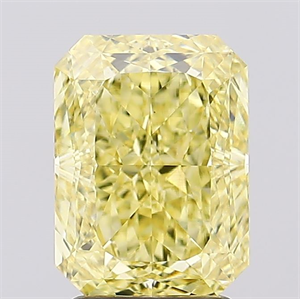 Picture of Lab Created Diamond 3.13 Carats, Radiant with  Cut, Fancy Intense Yellow Color, VS1 Clarity and Certified by IGI