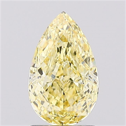 Picture of Lab Created Diamond 1.52 Carats, Pear with  Cut, Fancy Intense Yellow Color, VS2 Clarity and Certified by IGI