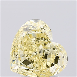 Picture of Lab Created Diamond 2.00 Carats, Heart with  Cut, Fancy Intense Yellow Color, VVS2 Clarity and Certified by IGI