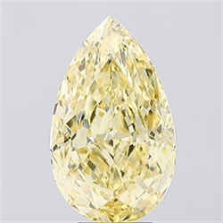 Picture of Lab Created Diamond 5.07 Carats, Pear with  Cut, Fancy Intense Yellow Color, VVS2 Clarity and Certified by IGI