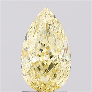 Picture of Lab Created Diamond 1.58 Carats, Pear with  Cut, Fancy Intense Yellow Color, VS1 Clarity and Certified by IGI