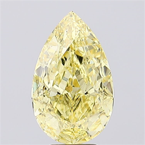 Picture of Lab Created Diamond 6.51 Carats, Pear with  Cut, Fancy Vivid Yellow Color, VS2 Clarity and Certified by IGI