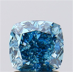 Picture of Lab Created Diamond 1.54 Carats, SQUARE CUSHION with  Cut, Fancy Vivid Blue Color, VVS2 Clarity and Certified by IGI