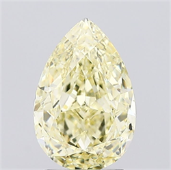 Picture of Lab Created Diamond 2.15 Carats, Pear with  Cut, Fancy Intense Yellow Color, VS1 Clarity and Certified by IGI