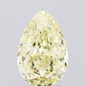 Picture of Lab Created Diamond 2.15 Carats, Pear with  Cut, Fancy Intense Yellow Color, VS1 Clarity and Certified by IGI