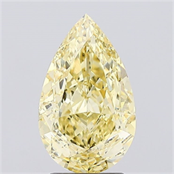 Picture of Lab Created Diamond 2.68 Carats, Pear with  Cut, Fancy Intense Yellow Color, VVS1 Clarity and Certified by IGI