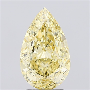 Picture of Lab Created Diamond 2.68 Carats, Pear with  Cut, Fancy Intense Yellow Color, VVS1 Clarity and Certified by IGI