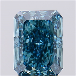Picture of Lab Created Diamond 2.13 Carats, Radiant with  Cut, Fancy Vivid Blue Color, VVS2 Clarity and Certified by IGI