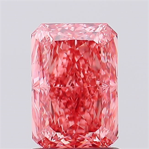 Picture of Lab Created Diamond 1.52 Carats, Radiant with  Cut, Fancy Vivid Pink Color, VS1 Clarity and Certified by IGI