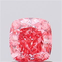 Picture of Lab Created Diamond 1.04 Carats, SQUARE CUSHION with  Cut, Fancy Vivid Pink Color, VVS2 Clarity and Certified by IGI