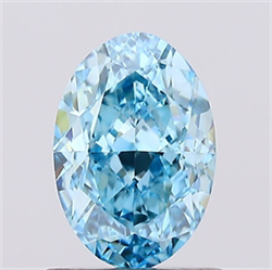 Picture of Lab Created Diamond 1.02 Carats, Oval with  Cut, Fancy Vivid Blue Color, VVS2 Clarity and Certified by IGI