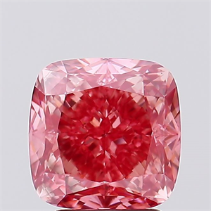 Picture of Lab Created Diamond 3.14 Carats, SQUARE CUSHION with  Cut, Fancy Vivid Pink Color, VS1 Clarity and Certified by IGI