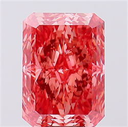 Picture of Lab Created Diamond 10.64 Carats, Radiant with  Cut, Fancy Vivid Pink Color, VS1 Clarity and Certified by IGI