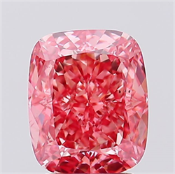 Picture of Lab Created Diamond 3.02 Carats, Cushion with  Cut, Fancy Vivid Pink Color, VS2 Clarity and Certified by IGI