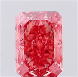Picture of Lab Created Diamond 3.16 Carats, Radiant with  Cut, Fancy Vivid Pink Color, VS1 Clarity and Certified by IGI