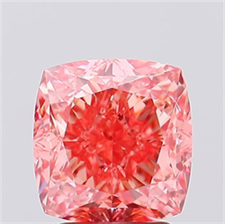 Picture of Lab Created Diamond 3.20 Carats, SQUARE CUSHION with  Cut, Fancy Vivid Pink Color, VS1 Clarity and Certified by IGI
