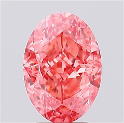 Picture of Lab Created Diamond 2.44 Carats, Oval with  Cut, Fancy Vivid Pink Color, VS1 Clarity and Certified by IGI
