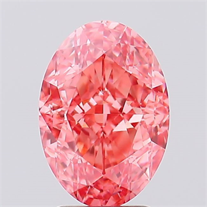 Picture of Lab Created Diamond 2.44 Carats, Oval with  Cut, Fancy Vivid Pink Color, VS1 Clarity and Certified by IGI