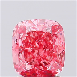 Picture of Lab Created Diamond 1.86 Carats, Cushion with  Cut, Fancy Vivid Pink Color, VS1 Clarity and Certified by IGI