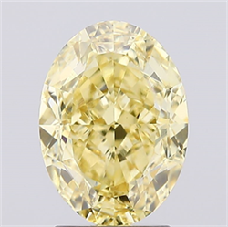 Picture of Lab Created Diamond 2.83 Carats, Oval with  Cut, Fancy Intense Yellow Color, VS1 Clarity and Certified by IGI