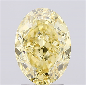 Picture of Lab Created Diamond 2.83 Carats, Oval with  Cut, Fancy Intense Yellow Color, VS1 Clarity and Certified by IGI