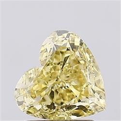 Picture of Lab Created Diamond 1.51 Carats, Heart with  Cut, Fancy Intense Yellow Color, VS1 Clarity and Certified by IGI