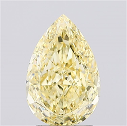 Picture of Lab Created Diamond 2.00 Carats, Pear with  Cut, Fancy Intense Yellow Color, VS2 Clarity and Certified by IGI