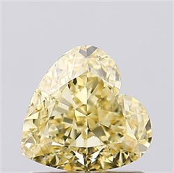 Picture of Lab Created Diamond 1.05 Carats, Heart with  Cut, Fancy Intense Yellow Color, VS1 Clarity and Certified by IGI