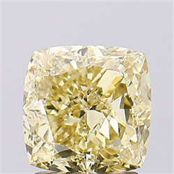 Picture of Lab Created Diamond 2.09 Carats, SQUARE CUSHION with  Cut, Fancy Intense Yellow Color, VS2 Clarity and Certified by IGI