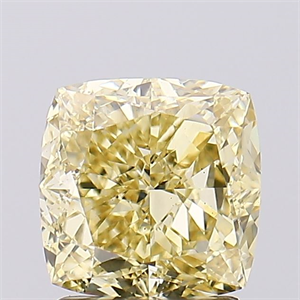 Picture of Lab Created Diamond 2.09 Carats, SQUARE CUSHION with  Cut, Fancy Intense Yellow Color, VS2 Clarity and Certified by IGI