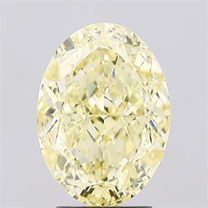 Picture of Lab Created Diamond 3.16 Carats, Oval with  Cut, Fancy Intense Yellow Color, VS1 Clarity and Certified by IGI