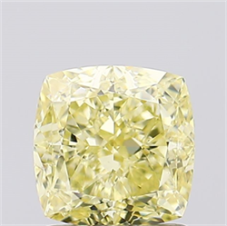 Picture of Lab Created Diamond 1.51 Carats, SQUARE CUSHION with  Cut, Fancy Intense Yellow Color, VS2 Clarity and Certified by IGI