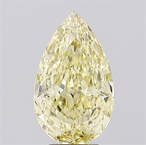 Picture of Lab Created Diamond 4.57 Carats, Pear with  Cut, Fancy Intense Yellow Color, VS1 Clarity and Certified by IGI