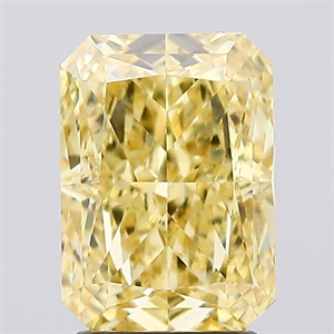 Picture of Lab Created Diamond 2.57 Carats, Radiant with  Cut, Fancy Vivid Yellow Color, VS1 Clarity and Certified by IGI