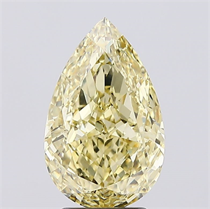 Picture of Lab Created Diamond 3.06 Carats, Pear with  Cut, Fancy Intense Yellow Color, VVS1 Clarity and Certified by IGI