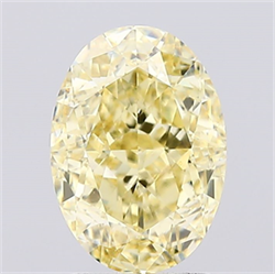 Picture of Lab Created Diamond 2.50 Carats, Oval with  Cut, Fancy Intense Yellow Color, VVS2 Clarity and Certified by IGI