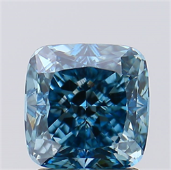 Picture of Lab Created Diamond 2.02 Carats, SQUARE CUSHION with  Cut, Fancy Vivid Blue Color, VS2 Clarity and Certified by IGI