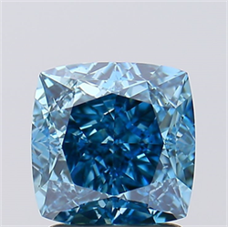 Picture of Lab Created Diamond 2.11 Carats, SQUARE CUSHION with  Cut, Fancy Vivid Blue Color, SI1 Clarity and Certified by IGI