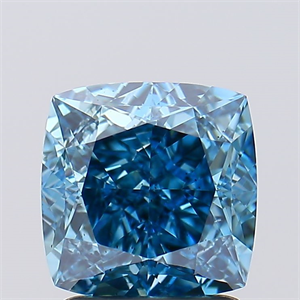 Picture of Lab Created Diamond 2.11 Carats, SQUARE CUSHION with  Cut, Fancy Vivid Blue Color, SI1 Clarity and Certified by IGI
