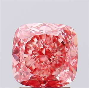 Picture of Lab Created Diamond 2.17 Carats, SQUARE CUSHION with  Cut, Fancy Vivid Pink Color, VVS2 Clarity and Certified by IGI