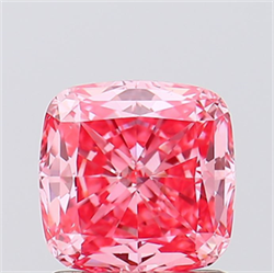 Picture of Lab Created Diamond 1.10 Carats, SQUARE CUSHION with  Cut, Fancy Vivid Pink Color, VS1 Clarity and Certified by IGI