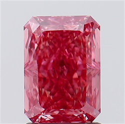 Picture of Lab Created Diamond 1.61 Carats, Radiant with  Cut, Fancy Vivid Pink Color, VVS2 Clarity and Certified by IGI