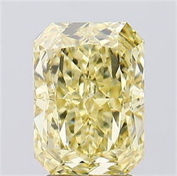 Picture of Lab Created Diamond 3.06 Carats, Radiant with  Cut, Fancy Intense Yellow Color, VS1 Clarity and Certified by IGI