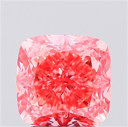 Picture of Lab Created Diamond 2.58 Carats, SQUARE CUSHION with  Cut, Fancy Vivid Pink Color, VS1 Clarity and Certified by IGI