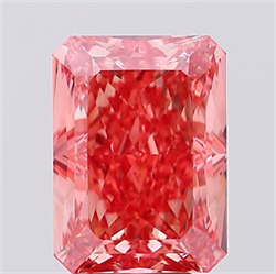 Picture of Lab Created Diamond 6.52 Carats, Radiant with  Cut, Fancy Vivid Pink Color, VS1 Clarity and Certified by IGI