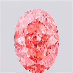 Picture of Lab Created Diamond 1.07 Carats, Oval with  Cut, Fancy Vivid Pink Color, VVS2 Clarity and Certified by IGI