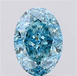 Picture of Lab Created Diamond 2.57 Carats, Oval with  Cut, Fancy Vivid Blue Color, VVS2 Clarity and Certified by IGI