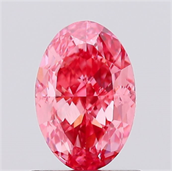 Picture of Lab Created Diamond 1.02 Carats, Oval with  Cut, Fancy Vivid Pink Color, VS1 Clarity and Certified by IGI